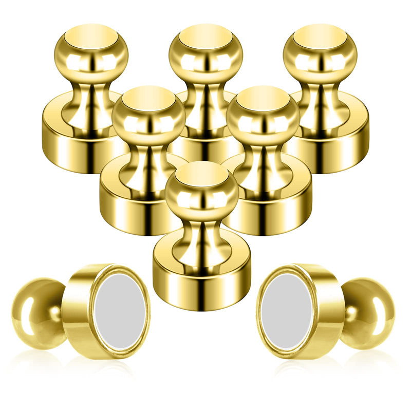 [Australia - AusPower] - Pack of 8 Gold Magnets Cute Magnets for Fridge Refrigerator Magnets Adult Push Pin Magnets for Whiteboard Small Magnets for Hobbies Crafts Science Office Pack of 8 