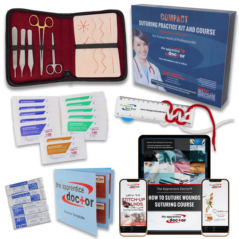 [Australia - AusPower] - Suture Practice Kit for Medical Students + Access to The Apprentice Academy's in-Depth Online Suturing Course. Course & Practice Kit Designed by an Experienced Surgeon Right-handed (v2) 