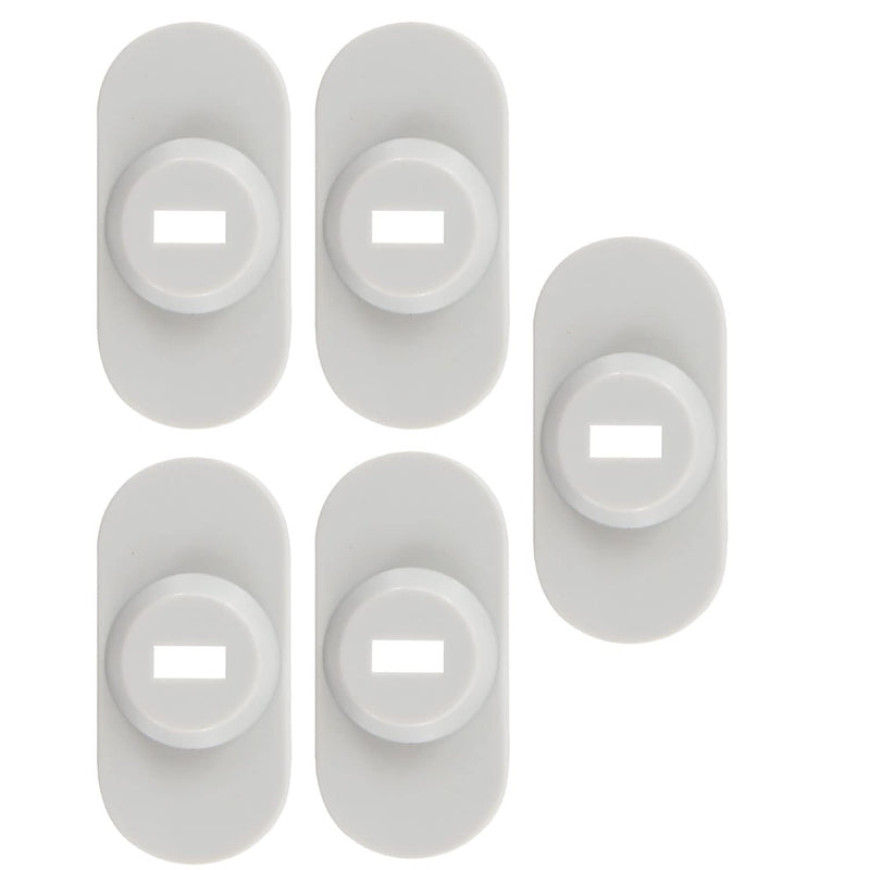 [Australia - AusPower] - 5Pack Anti Theft Self-Adhesive Security Plate with Slot for Cables to Lock Down Laptops, Mac Book, Tablets, iPad, or Other Computer (White) White lock slot-5Pack 