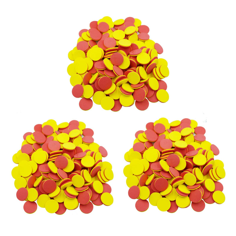 DNB 2-Color Foam Counters - 1 Inch Red-Yellow Double-Sided Math Counters, Early Learning Counting Chips, 600 Pieces 600PCS