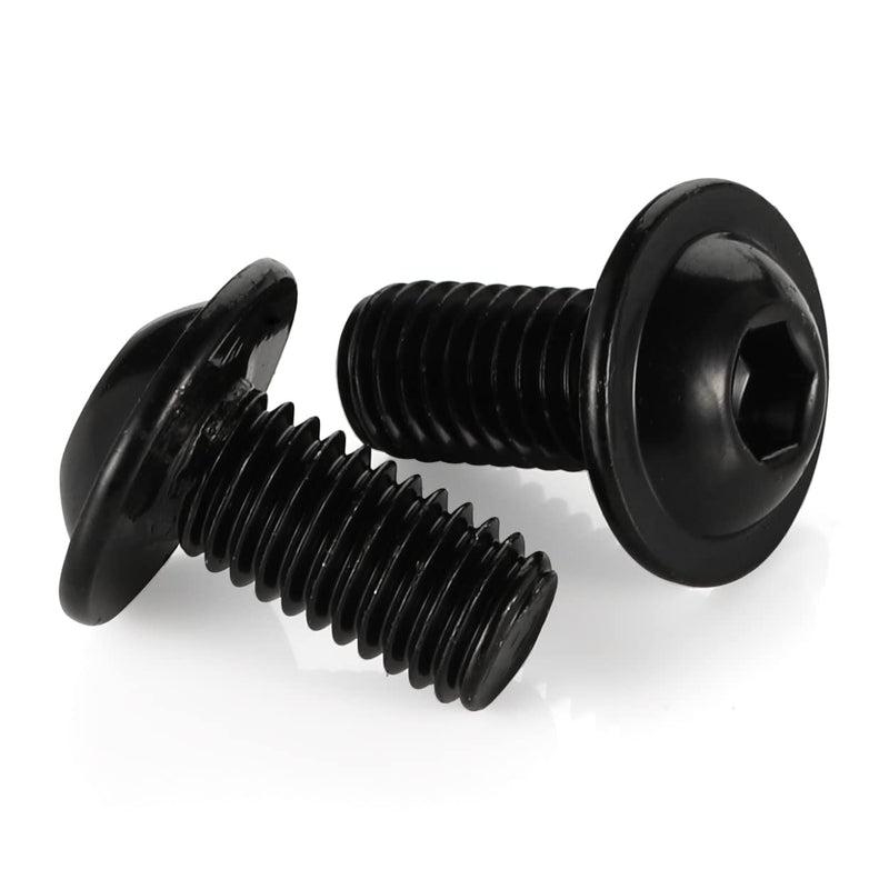 [Australia - AusPower] - M6 x 16mm Flanged Button Head Socket Cap Screws, Black Oxide, Full Thread, Allen Socket Drive, 304 Stainless Steel, 25 PCS M6 x 16mm 