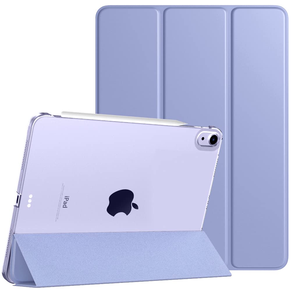 TiMOVO for iPad Air 5th Generation Case 2022 / iPad Air 4th Generation Case 2020 10.9 Inch, iPad Air Case Slim Stand Hard PC Translucent Back Shell Smart Cover Fit iPad 10.9 Case - Lavender Purple