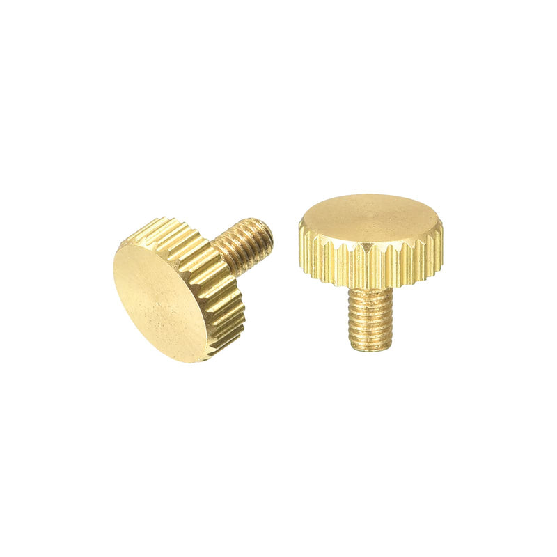 [Australia - AusPower] - uxcell Knurled Thumb Screws, M3x6mm Flat Brass Bolts Grip Knobs Fasteners for PC, Electronic, Mechanical 2Pcs 