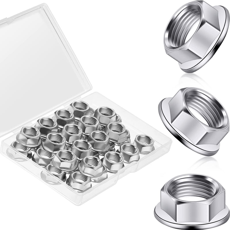 [Australia - AusPower] - 32 Pieces M10 x 1.25 mm Pitch Metric Fine Pitch Hexagonal Flange Nuts Stainless Steel Locking Flange Nut for YFZ450 YFZ660 