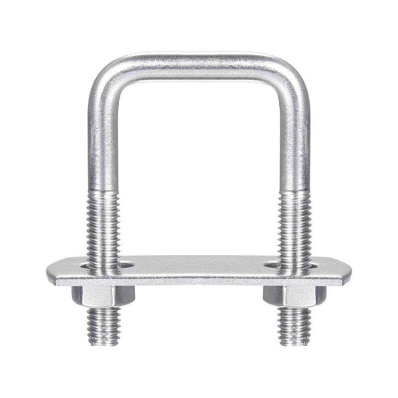 [Australia - AusPower] - uxcell Square U-Bolts, 10 Sets 27mm(1.06") Inner Width 50mm Length M6 304 Stainless Steel U Clamp Bolt with Nuts and Plates, for Boat Trailer M6x27x50mm 