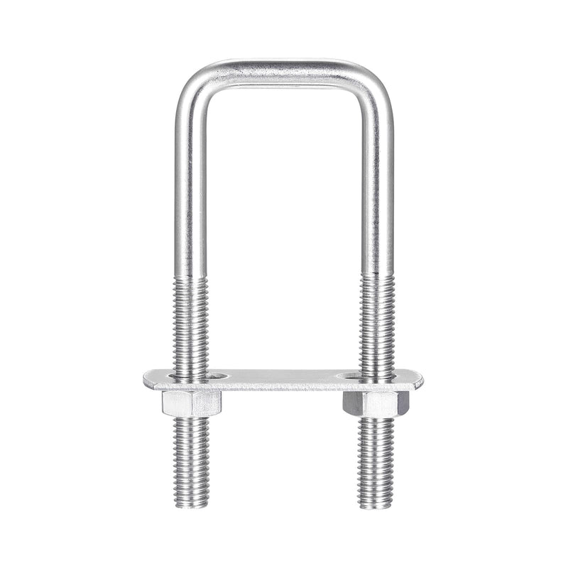 [Australia - AusPower] - uxcell Square U-Bolts, 3 Sets 32mm(1.26") Inner Width 100mm Length M8 304 Stainless Steel U Clamp Bolt with Nuts and Plates, for Boat Trailer M8x32x100mm 