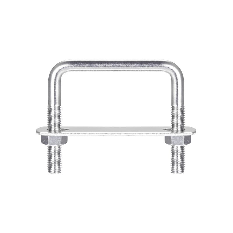 [Australia - AusPower] - uxcell Square U-Bolts, 6 Sets 62mm(2.44") Inner Width 60mm Length M8 304 Stainless Steel U Clamp Bolt with Nuts and Plates, for Boat Trailer 