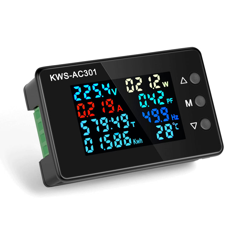 [Australia - AusPower] - AC 50-300V 0-20A Ammeter Voltmeter 110V 220V AC Multimeter 110V 220V 8 in 1 Multifunction LCD Display Digital Current Voltage Power Tester Electric Energy Monitor 20A 