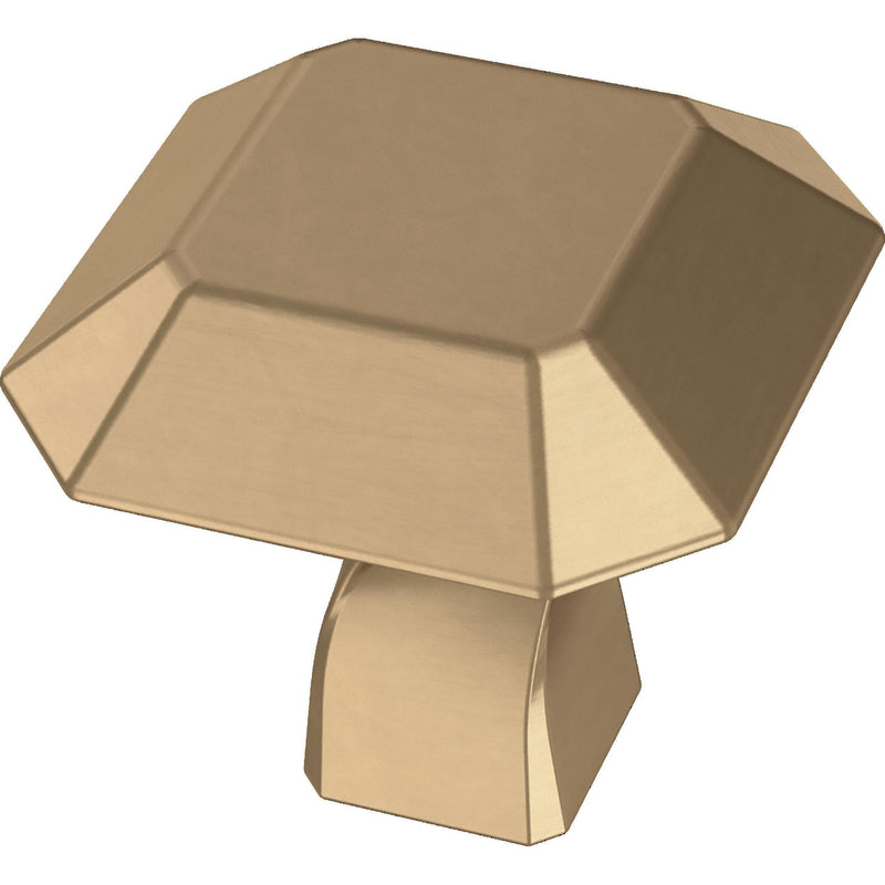 Franklin Brass (5-Pack) – Champagne Bronze Cabinet Knobs for Dressers, Drawers, Kitchen Cabinet Door, Vanity, Furniture, Closet Knobs, 1-1/8 Inch Geometric | Napier 5 1-1/8" (29mm)