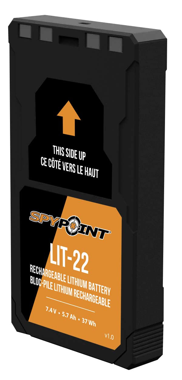 [Australia - AusPower] - SPYPOINT Rechargeable 7.4V Lithium Battery Pack for Trail Camera with 5.4 amp-Hours and AC Charging Cable | Cellular Trail Camera 