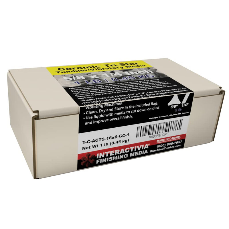 [Australia - AusPower] - Ceramic Tumbling Media (1 lb - 5/8" x 1/4" Small Tri-Stars, Tri-Star - Ceramic General) 1 lb - 5/8" x 1/4" Small Tri-Stars 