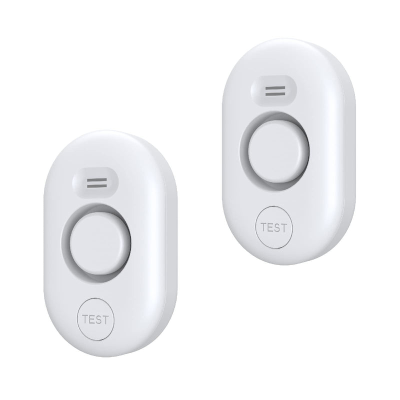 [Australia - AusPower] - METAK Water Leak Detector Sensor Alarm: Home Water Flooding Monitor Smart Sink Overflow Monitoring Adjustable Wet Moisture Alert Pipe Leakage Drip Detection Warning for Basement Floor (2 Sensor) 2 Sensors White 