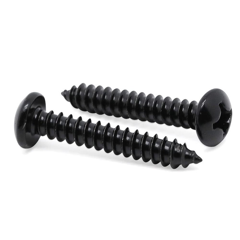 [Australia - AusPower] - #8 x 3/4" Pan Head Self Tapping Screws Sheet Metal Wood Screws, Black Oxide, 304 Stainless Steel 18-8, 100 PCS #8 x 3/4" 