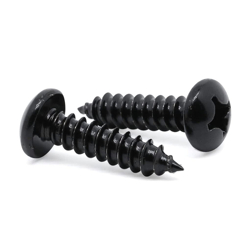 [Australia - AusPower] - #8 x 1/2" Pan Head Self Tapping Screws Sheet Metal Wood Screws, Black Oxide, 304 Stainless Steel 18-8, 100 PCS #8 x 1/2" 