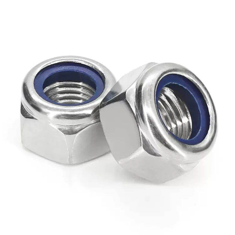 [Australia - AusPower] - M6-1.0 Nylon Insert Lock Nuts, 50pcs Stainless Steel 304 (18-8) Lock Nuts with Nylon Insert. M6-1.0 304 Stainless Silver 