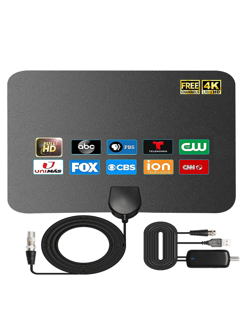 [Australia - AusPower] - 4K Amplified HD Digital Antenna 1000 Miles Range RUPA Indoor Antenna Support 4K 1080p Fire tv Stick All Older TV's Smart Amplifier Signal Booster with Coax Cable 17ft 