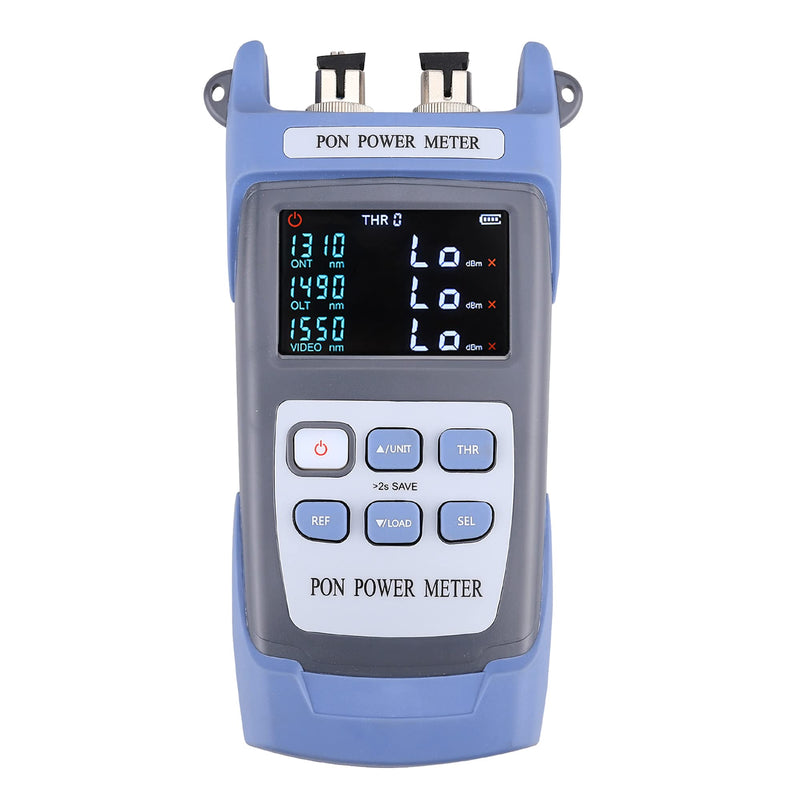 [Australia - AusPower] - Optical Fiber Cable PON Power Meter Tester Tool 1310 1490 1550nm FTTX ONT OLT Handheld PON OPM Network Detection Online Fiber Tester with FC SC APC Adapter Grey 