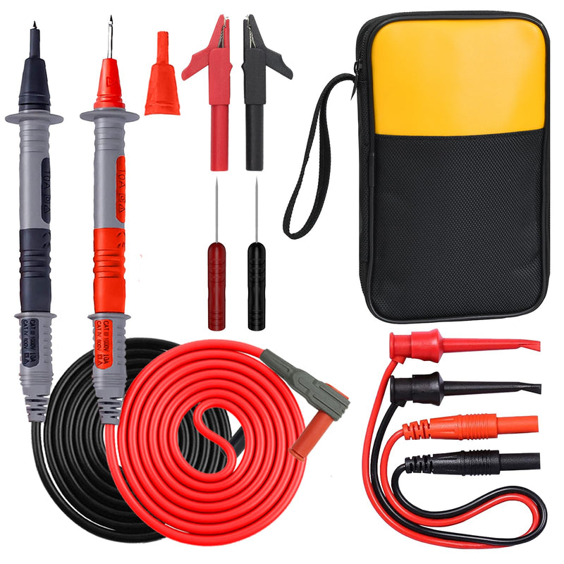[Australia - AusPower] - Makeronics 11-in-1 Multimeter Test Lead Kit with Alligator Clips and Soft Case for Electronic Specialties Automotive Multimeter Voltmeter Clamp Meter | 2PCS Non-Destructive Back Probes 