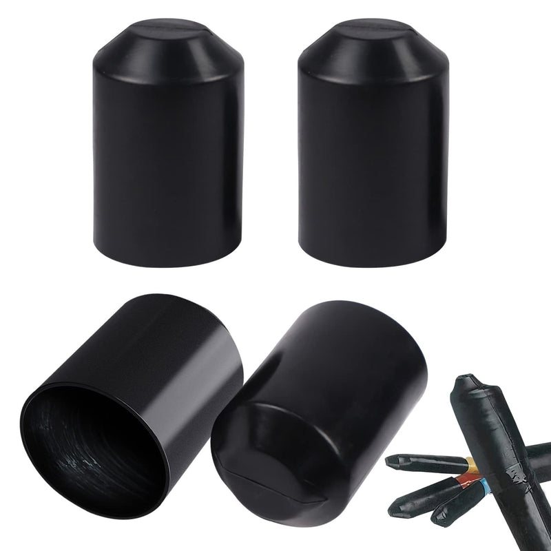 Heat Shrink Tube Heat Shrink Caps 30 mm Warm Shrink End Cap Waterproof Insulation Protection for Cable End Pack of 4 (30 mm)