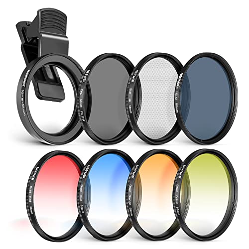 NEEWER 58mm Lens Filter Kit with Clip ND+CPL + Effect Filter Set