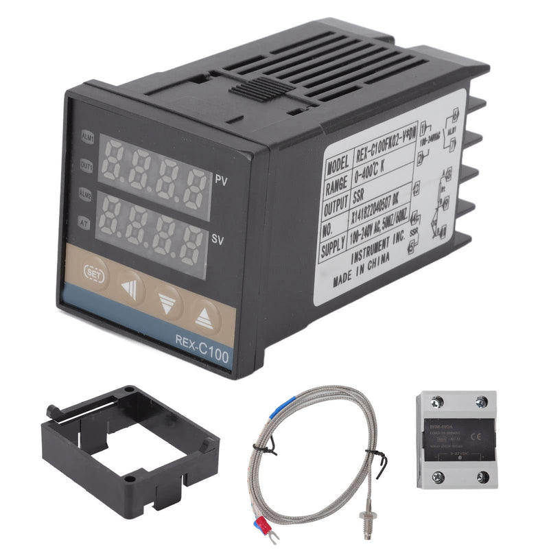 [Australia - AusPower] - EVTSCAN Thermostat Temperature Controller Plastic 0 to 400 Degree Centigrade with K Thermocouple Relay 100‑240V 