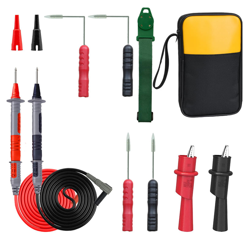 [Australia - AusPower] - Makeronics 12-in-1 Multimeter Test Lead Kit with with Magnet Hanger Kit and Soft Case for Electronic Specialties Automotive Multimeter Voltmeter Clamp Meter | 4 PCS Non-Destructive Back Probes 