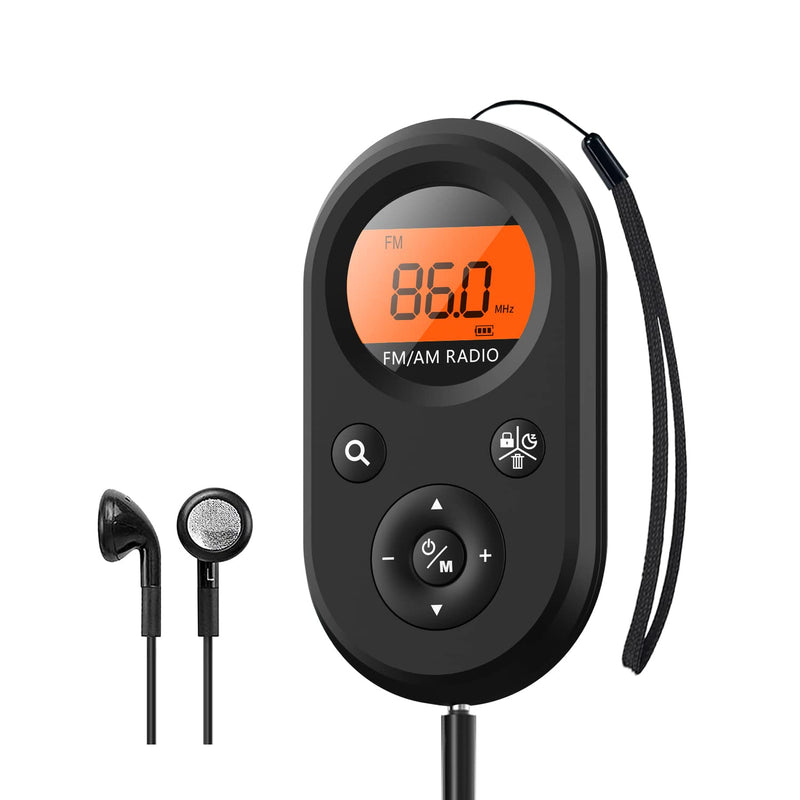 [Australia - AusPower] - Personal Pocket Radio AM/FM Portable, Rechargeable Transistor Radio with Best Reception, Long Battery Life, Stereo Headphones, Sleep Timer, Backlit… MI01 AM/FM radio 