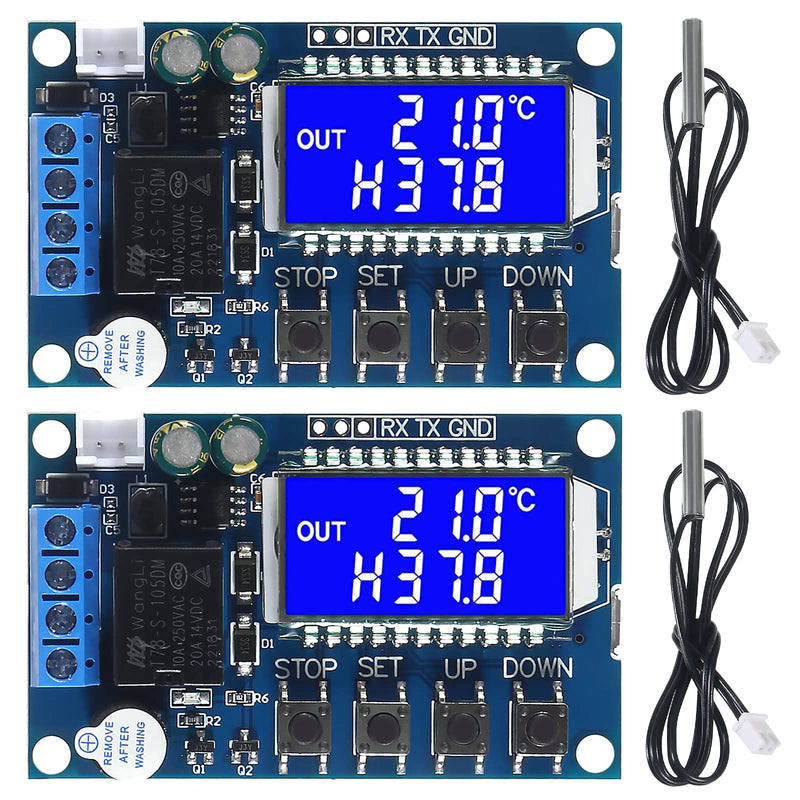 [Australia - AusPower] - 2pcs XY-T01 Electronic Temperature Controller, DC 6-30V 24V Waterproof NTC Probe Digital Temperature Control Module -50°C to 100°C Digital Thermostat Temperature Control Switch Boards 