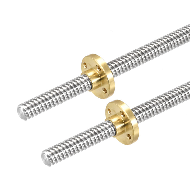 [Australia - AusPower] - DMiotech 2 Pack 100mm Fully Thread Rod T8x4mm Lead Screw with Brass Nut Kit for 3D Printer, CNC Machine T8x4mmx100mm 