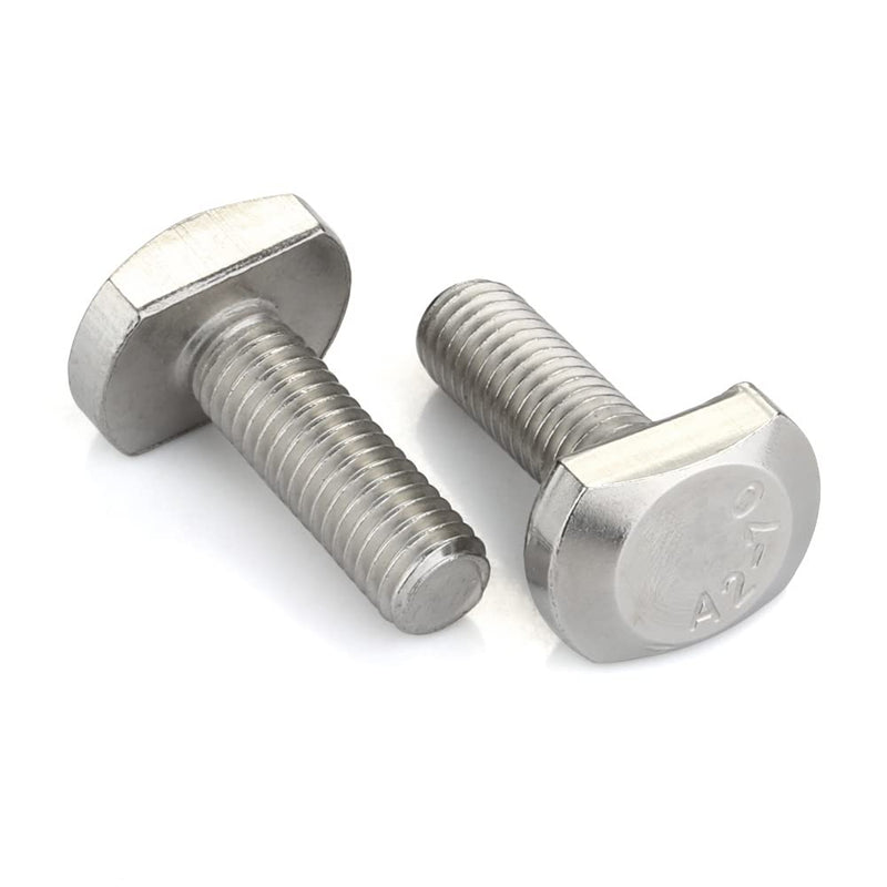 [Australia - AusPower] - M8 x 25mm T-Slot Drop-in Stud Sliding Bolts T Shape Screws, 304 Stainless Steel 18-8, Plain Finish, Fully Threaded, 10 PCS M8 x 25mm 