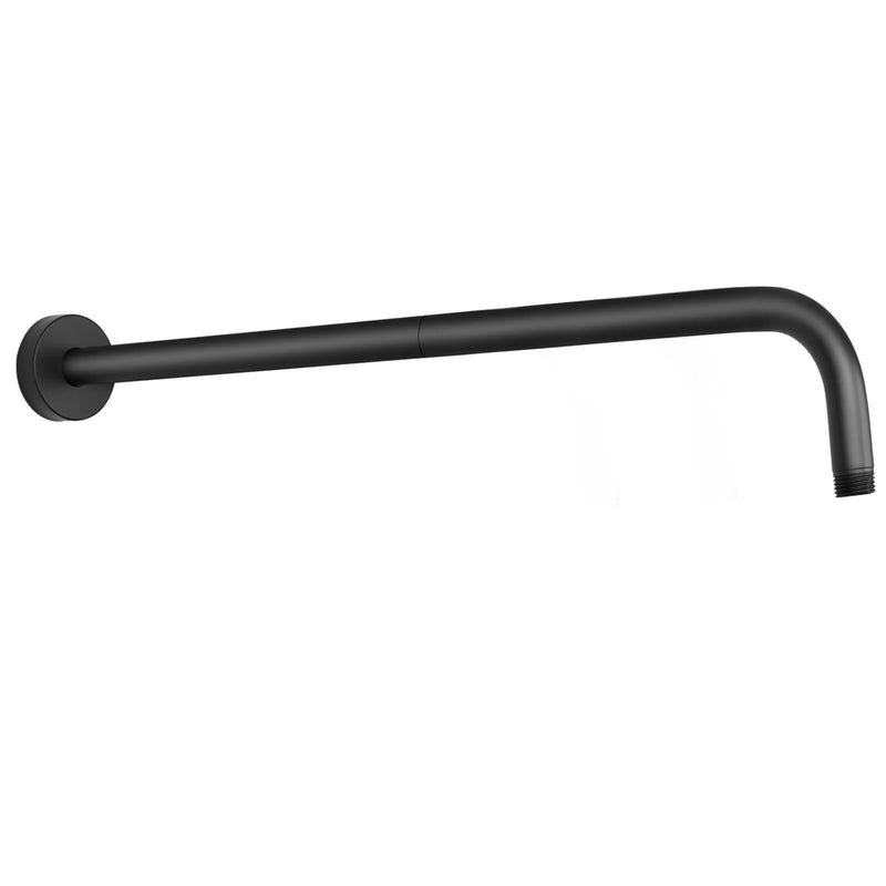 Shower Arm with Flange and Teflon Tape, Wall Mounted Shower Pipe 304 Stainless Steel Extension Arm for Fixed Shower Head & Handheld (20 Inch, Matte Black) 20 Inch