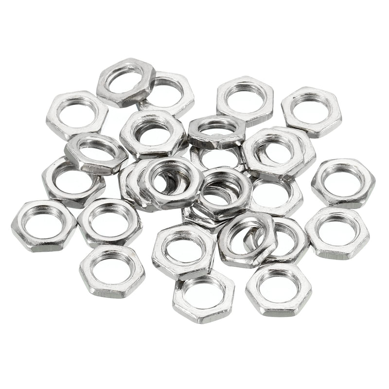 [Australia - AusPower] - PATIKIL M7 x 1.0 Steel Hex Nuts, 30 Pack Metric Thread Zinc Plated Finished Hardware Nuts Screw Bolt Fasteners 2mm Height 