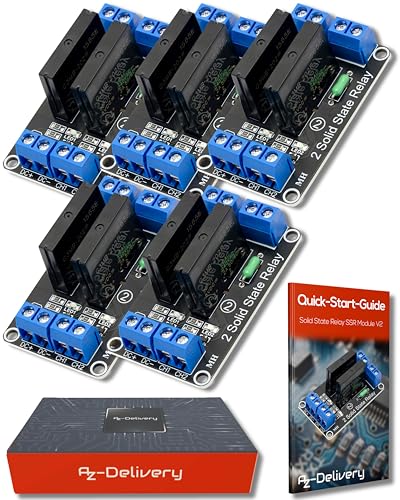 AZDelivery 5 x 2 Channel Relay Module 5 V DC Solid State Low Level Trigger Power Switch Board Compatible with Arduino and Raspberry Pi