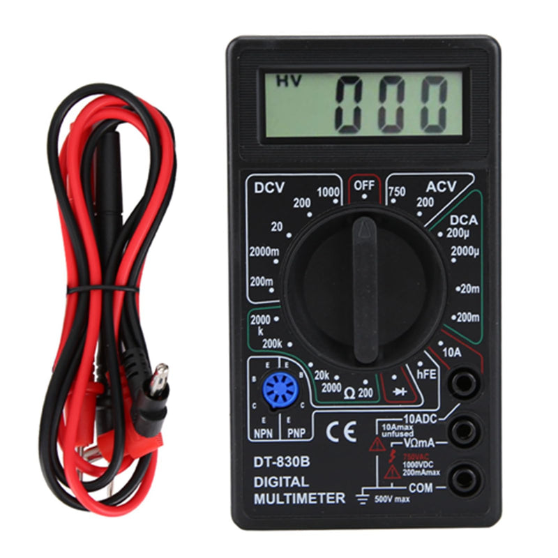 [Australia - AusPower] - Digital Multimeter, Multi Function Meter with Large Screeen Display, Circuit Design, Amp Volt Ohm Tester Voltmeter Ohmmeter Tester for Laboratories Factories (DT-830B Black) DT-830B black 