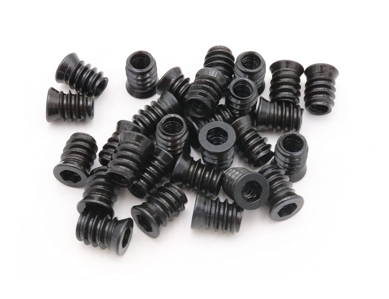 [Australia - AusPower] - LBY 40pcs 1/4-20×15mm Threaded Inserts Nuts, Hex Socket Drive Furniture Flanged Screw-in Nut, Carbon Steel, Black 