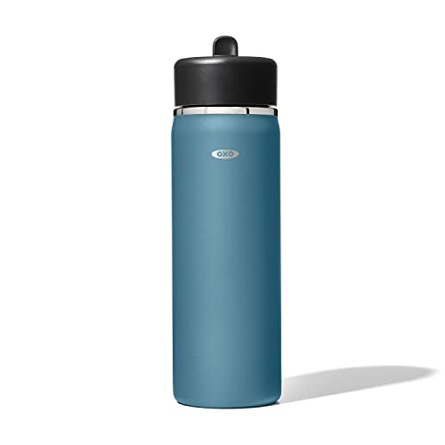 OXO Strive 20oz Wide Mouth Water Bottle with Straw Lid - Aquamarine