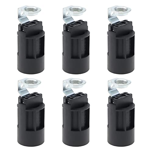E14 Candle Bulb 250V 2A Plastic Lamp Holder Holder for Making Lamps, Chandeliers, Restoration, Lamp Holder (Pack of 6)