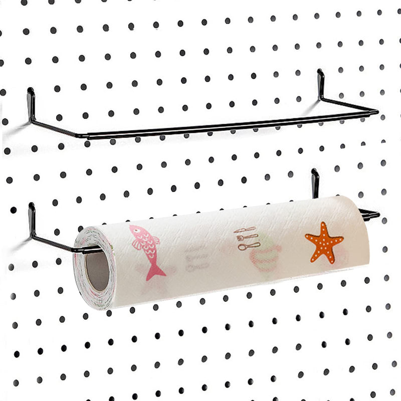 [Australia - AusPower] - AccEncyc 2 Pack Pegboard Towel Holder Pegboard Hooks for Paper Towels, Kitchen Towels, Stickers, Tapes Great Peg Board Organizer Accessories for Workshop, Garage, Kitchen 2 Pcs 