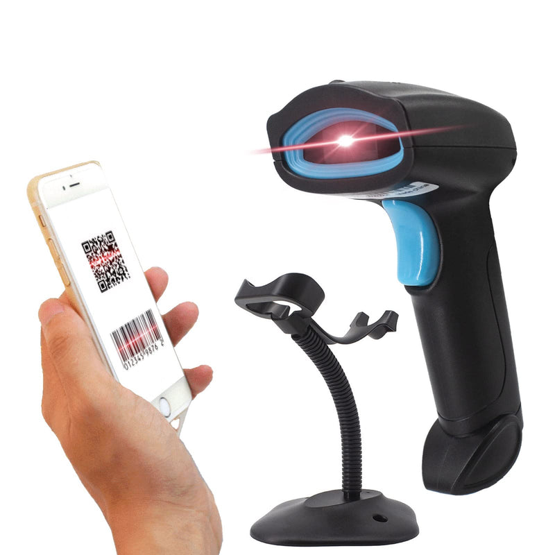 [Australia - AusPower] - Bluetooth QR Code Scanner - Book Scanner for Personal Library Libib, 1D 2D Codes Scanners for Laptop Computer Mac iPhone Android, Wireless Bluetooth Bar Code Scanner (with Stand) with stand 