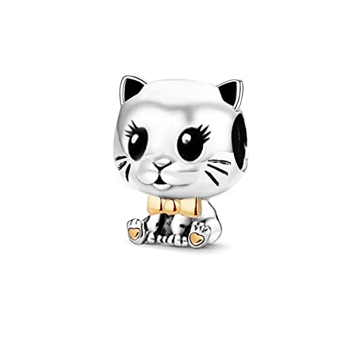 LSxAB Cat Charms fits Pandora Bracelets for Women Cute Kitty Kitten Cat Charm for Bracelets Necklace Pendant for Women Birthday Jewelry Cutie Cat