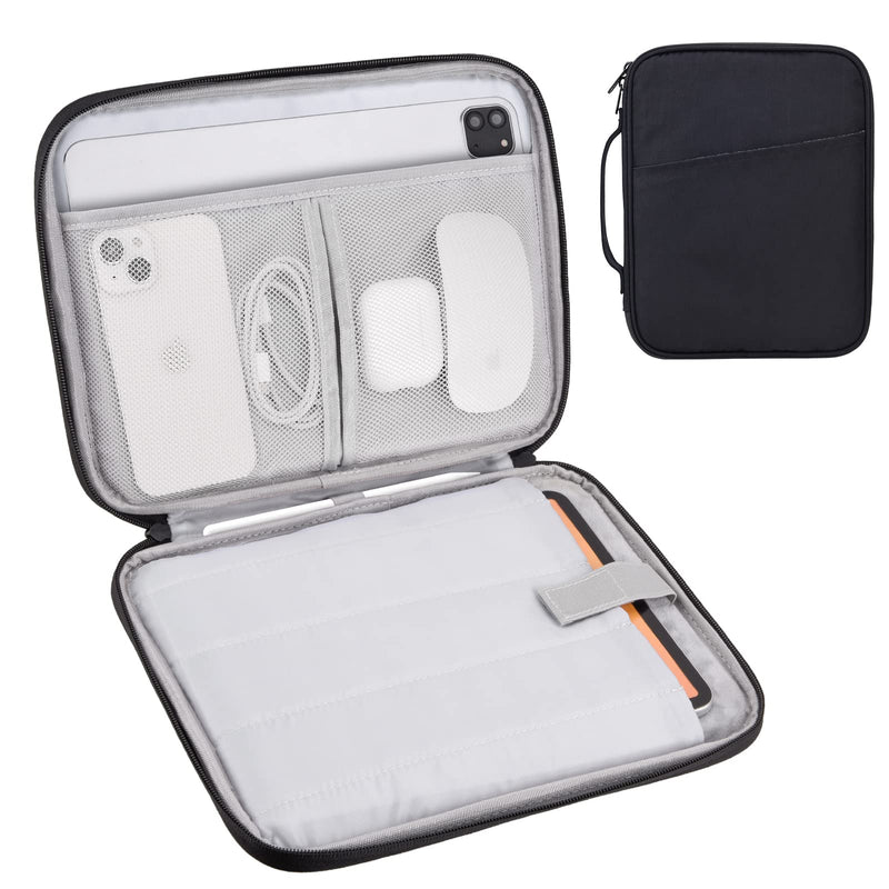 [Australia - AusPower] - 9-11 Inch iPad Carrying Case, Padded Protective Travel Tablet Sleeve Bag for iPad Pro 11, iPad 10.9 (10th Gen), iPad Air (5/4th Gen), Galaxy Tab S9/S8 (Black-11) Black11 9-11 