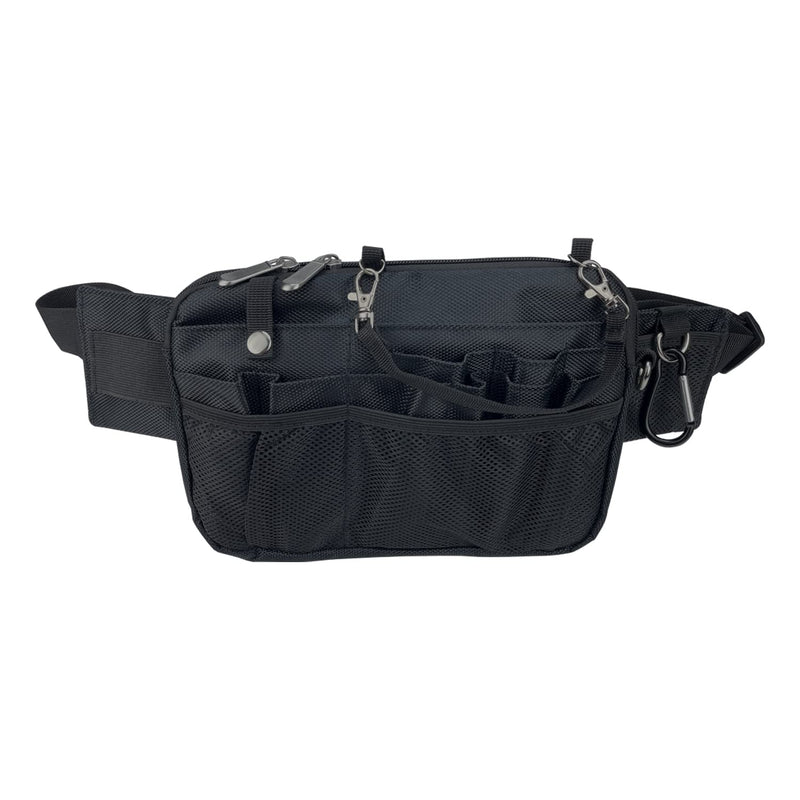 [Australia - AusPower] - Nurse Fanny Pack with Multi-Compartment Medical Waist Bag with Tape and Stethoscope Holder Utility Storage for Medical Supplies for Student and Nurses (Black) Black 