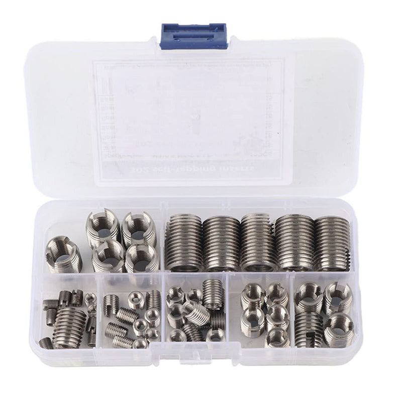 [Australia - AusPower] - 50Pcs Self Tapping Thread Inserts 302 Stainless Steel Inner Thread Set Thread Reinforce Repair Tool M3/M4/M5/M6/M8/M10/M12/M14/M16 with Storage Case #1 