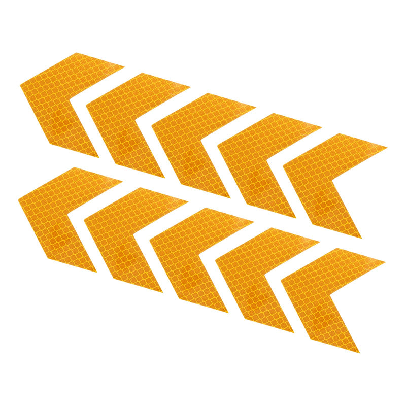 PATIKIL Reflective Stickers, 20 Pack 2.36 x 2.36 Inch Waterproof Adhesive High Visibility Night Caution Warning Arrow Shape Safety Tape Reflector for Trucks Trailers Cars, Yellow