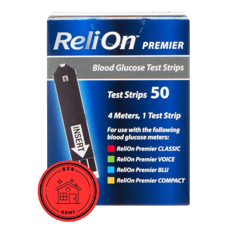 [Australia - AusPower] - ReliOn Premier Blood Glucose Test Strips | Blood Glucose Test Strips | Test Strips for Diabetes | Blood Sugar Test Strips | Diabetic Test Strips | Reli On Premier Test Strips 50 Count + STS Sticker. 