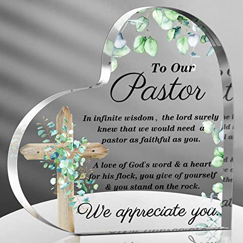 Gerrii Pastor Appreciation Gifts Acrylic Heart Plaque, Leaf