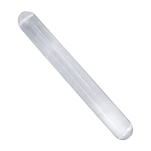 WBM Selenite Crystal Massage Wand 6 Inches, Moroccan Healing Crystal Best for Gift and Home Decor
