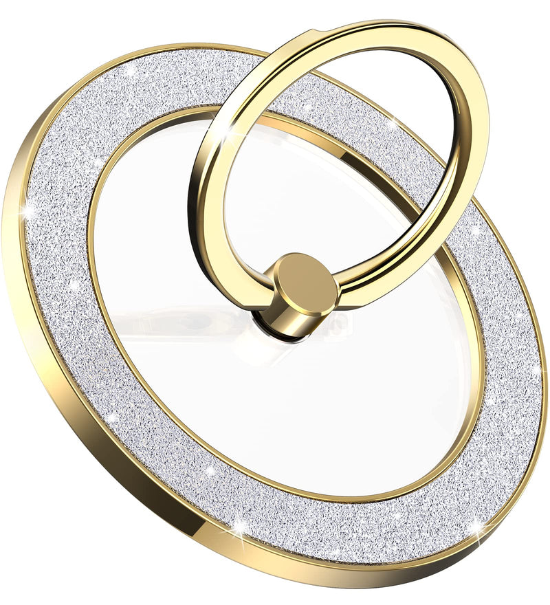 [Australia - AusPower] - Magnetic Phone Ring Holder for MagSafe, Magnetic Phone Grip for iPhone, Compatible with iPhone MagSafe Wireless Charging. (Glitter Gold) Glitter Gold 