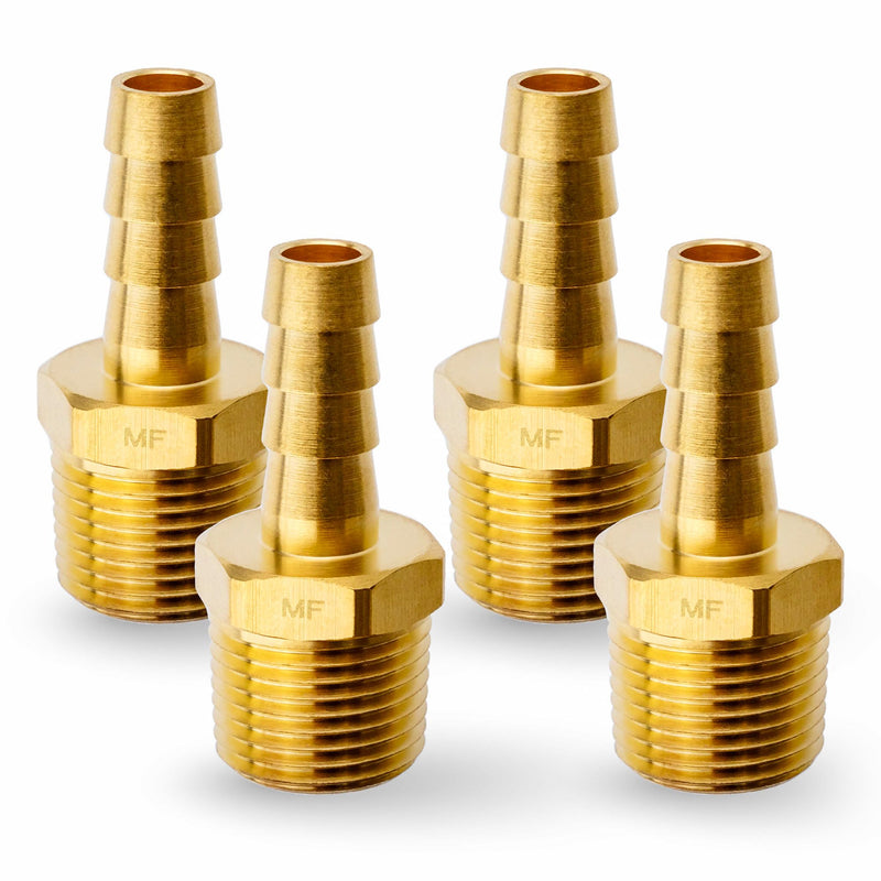 [Australia - AusPower] - Brass 3/8" Male NPT to 5/16" Hose ID Barb Barbed Hose Fitting Adaptor Connector (Pack of 4) 5/16" Barb x 3/8" Male NPT Pack of 4 