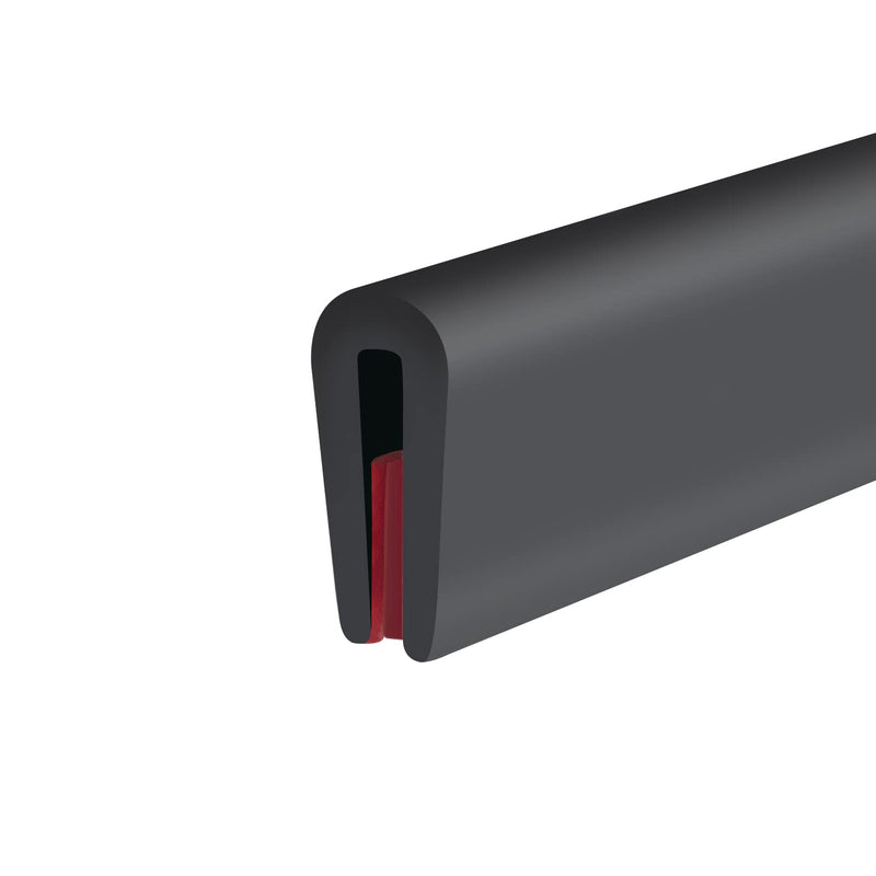 [Australia - AusPower] - Rubber Edge Trim, Self-Adhesive Rubber Edge Trim, Edge Protector for Sheet Metal, EPDM Material, Fit 1/16"(1.6mm), Length 10Ft, Black Color, U Channel Edge Trim Fit 1/16"- L10‘ 